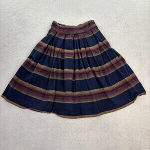 Vintage Women's Hunters Run Blue Plaid Cotton Knee Length Skirt Size 4
